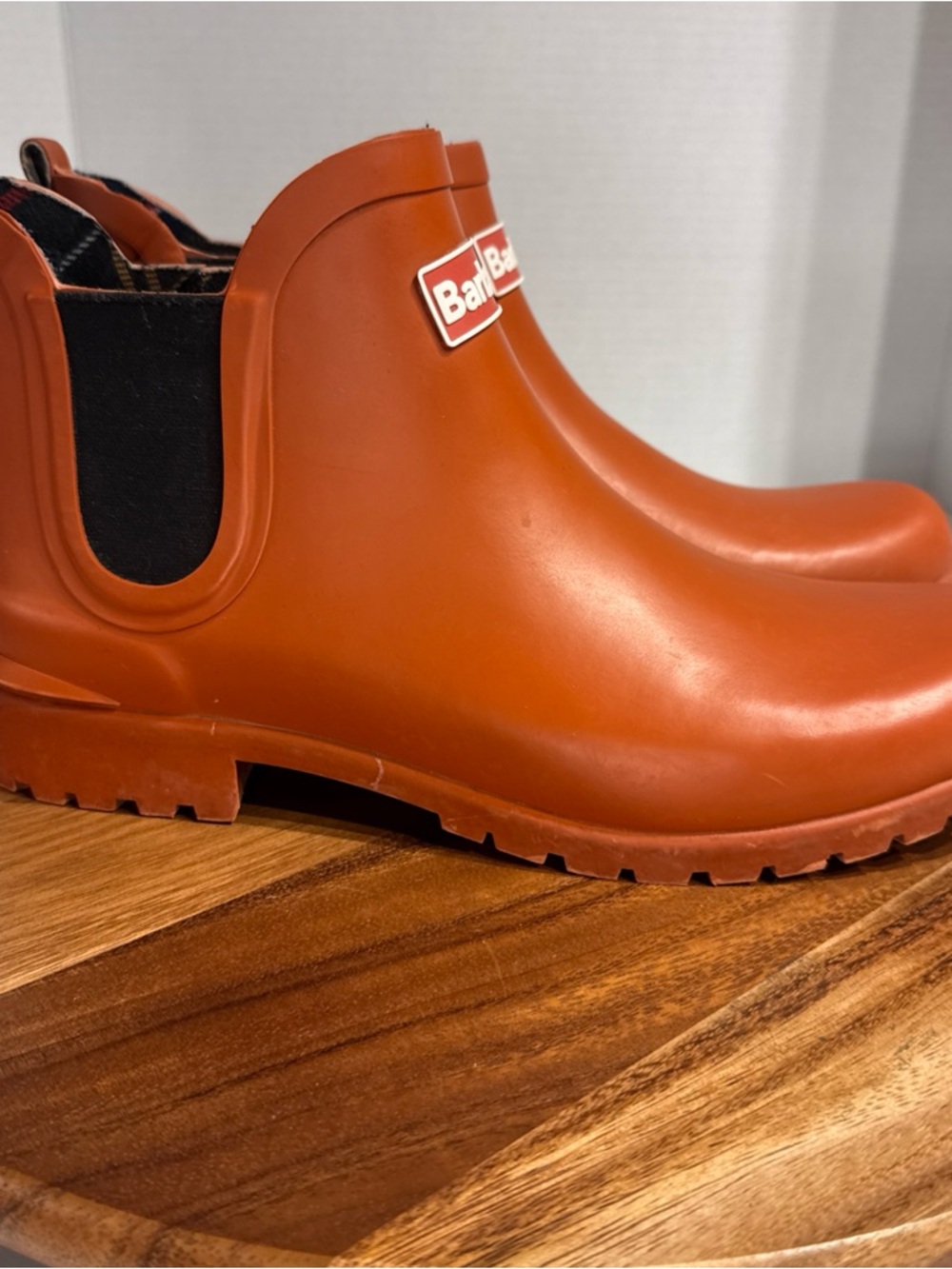 Barbour Mallow Waterproof Chelsea Rainboots Lt Trench Orange Women's Size 9